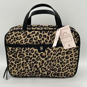 Victoria's Secret Leopard Print Travel Toiletry Bag Hanging Cosmetic Case NWT